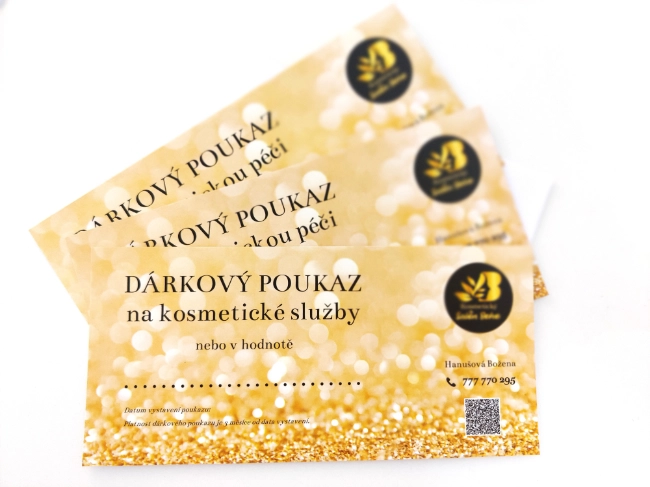 dárkové poukazy na kosmetické služby Salon Boho Jablonec